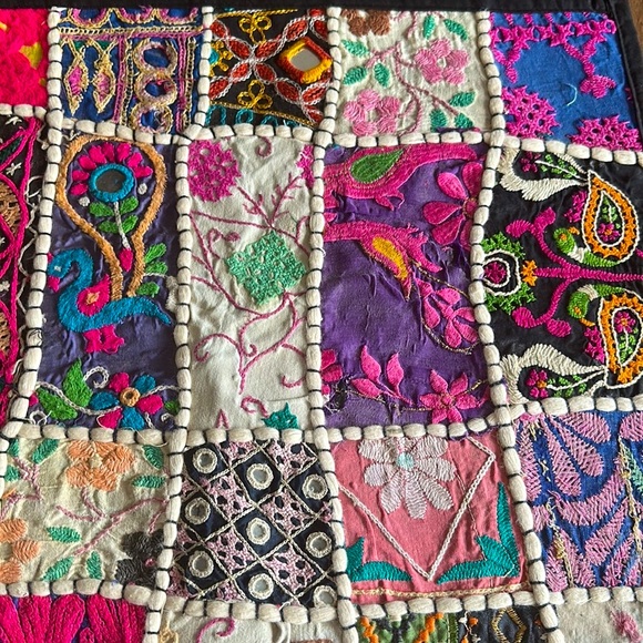 Indian Traditional Handmade Patchwork Cushion Cover Beautiful Ethnic Embroidery - Picture 12 of 16